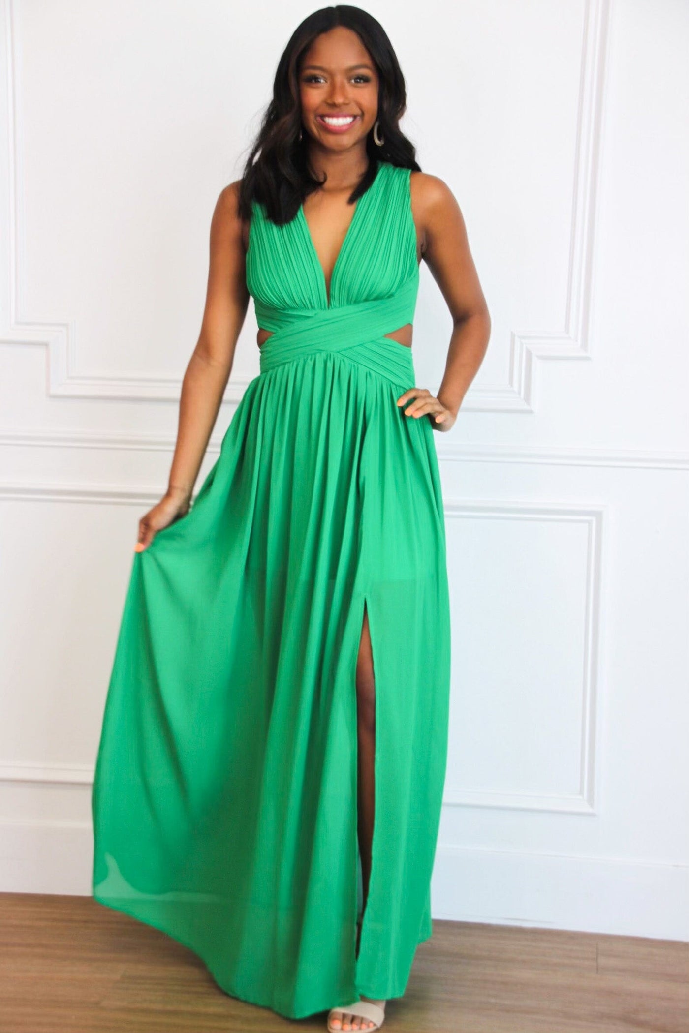 kelly green maxi dress